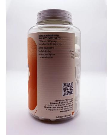 Myprotein Creatine monohydrate 250 tablets - Buy Online on GoSupps.com