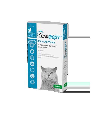 SELAFORT Drops for cats 2.6-7.5 kg from fleas 0.75ml