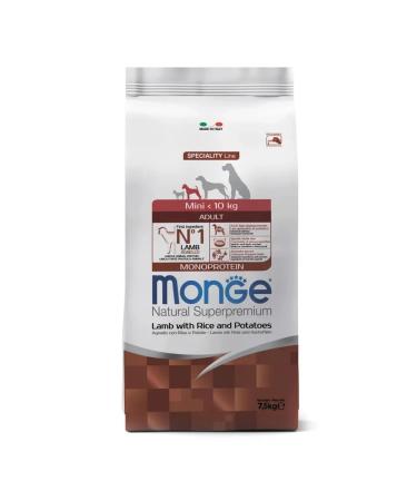 MONGE Mini adult food for small dogs with lamb 7.5 kg - Buy Online on GoSupps.com