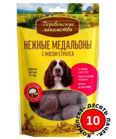 Country delicacies A treat for a dog with ostrich meat 10 pcs