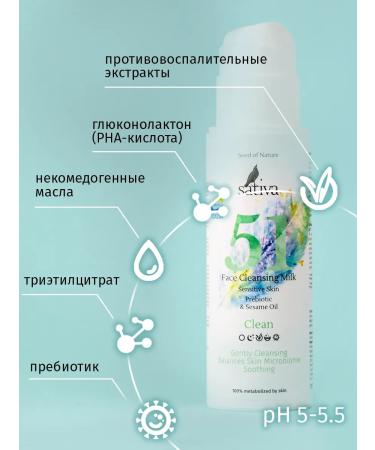 SATIVA Facial milk cleansing # 51 for sensitive skin - Buy Online on GoSupps.com