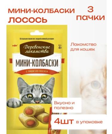 Country delicacies Mini-kolbasks for cats with puree from salmon 12pcs x 10g