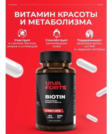 VivaForte BIOTIN 60 capsules 500 mg - Buy Online on GoSupps.com