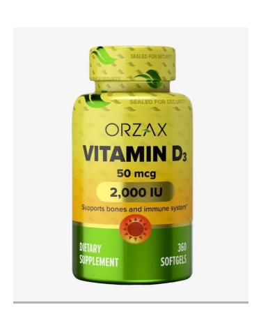 Orzax vitamin D3 2.000 IU 360 capsules