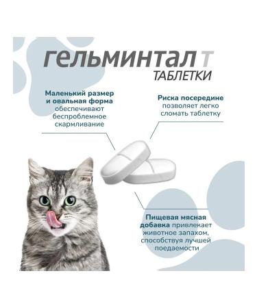 Neoterica Helminestal tablets for cats of more than 4 kg 2 pcs - Buy Online on GoSupps.com