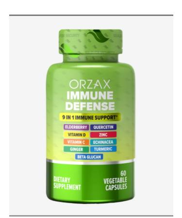 Orzax 9 in 1 immune defense 60 capsules