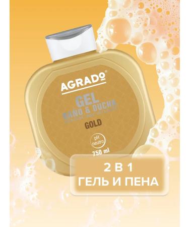 Agrado Shower gel+bath foam 2 in 1 Gold 750 ml - Buy Online on GoSupps.com