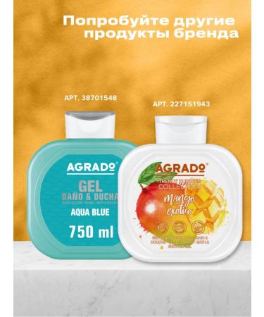 Agrado Shower gel+bath foam 2 in 1 Gold 750 ml - Buy Online on GoSupps.com
