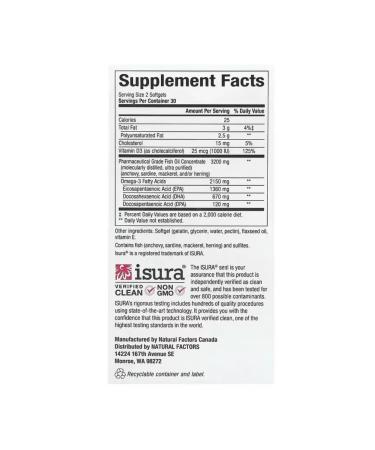 Natural Factors RXOMEGA-3 with vitamin D3 and omega 3 60 capsules - Buy Online on GoSupps.com