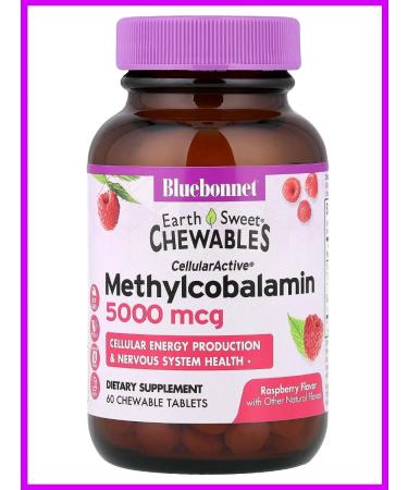 Bluebonnet Nutrition Vitamin B12 methylcobalamin 5000 g 60 chewing tablets