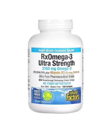 Natural Factors Omega-3 with vitamin D3 150 gel capsules - Buy Online on GoSupps.com