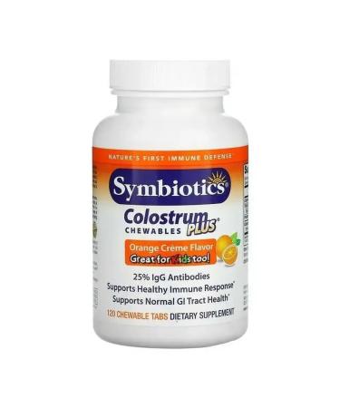 Symbiotics Colostrum plus orange cream 120 chewing tablets