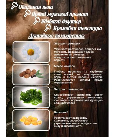 Elizaveta Hair shampoo male "Leather and wood" 200 ml - Buy Online on GoSupps.com