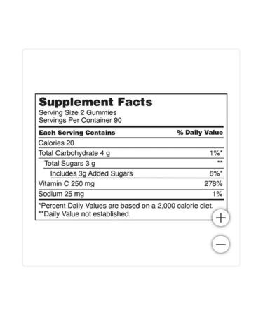 Kirkland Signature Vitamin C 250 mg chewing gummies - Buy Online on GoSupps.com