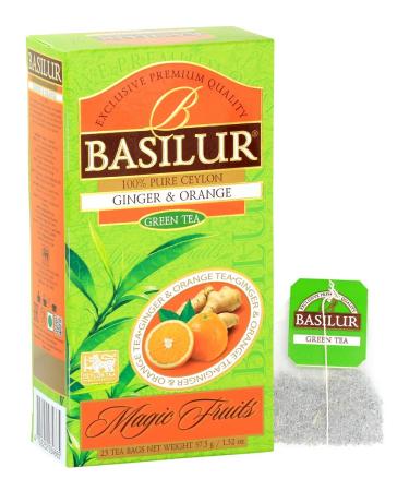 Basilur Green ginger and orange tea in bags