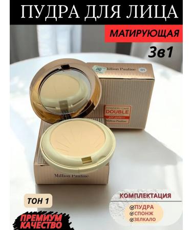 LuNa Cosmetics Facial powder 3B1 with a mirror matting compact 01