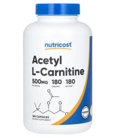 Nutricost Acetyl L-carnitine 500 mg 180 Acetyl L-Carnitine capsules