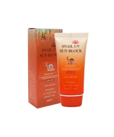 Jigott Snail -shaped face cream Snail Uv Sun Block SPF50+ 70 ml - Buy Online on GoSupps.com