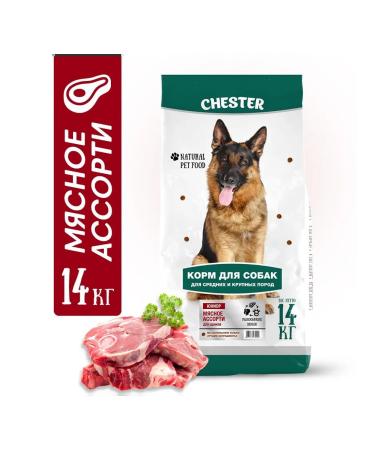 CHESTER Dry food for medium and large puppies meat assorted 14kg - Buy Online on GoSupps.com