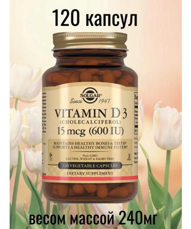 Solgar Inc Vitamin D3 600MA 120 capsules of 240 mg -1UP - Buy Online on GoSupps.com