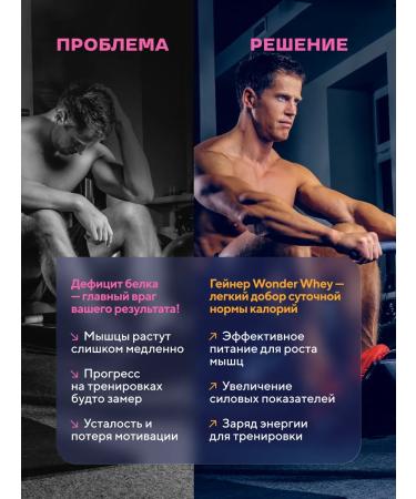 Wonder Whey Gainer for gaining mass Slow Carb Gainer 1500g Pimbir - Buy Online on GoSupps.com