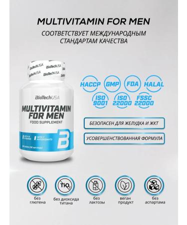 BioTechUSA Vitamin-mineral complex for men 60 tab - Buy Online on GoSupps.com