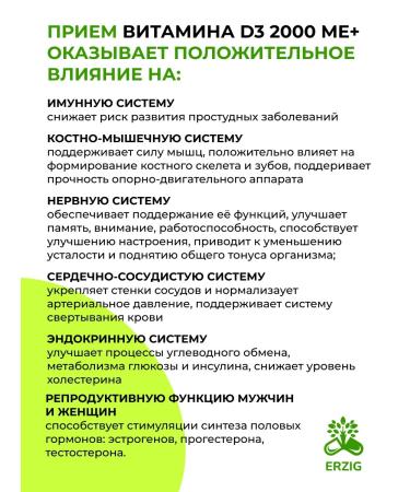 Erzig Vitamin D3 2000 ME 60 capsules - Buy Online on GoSupps.com