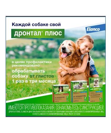 Elanco Drontal Plus for dogs with the taste of meat 10kg 2 tab - Buy Online on GoSupps.com