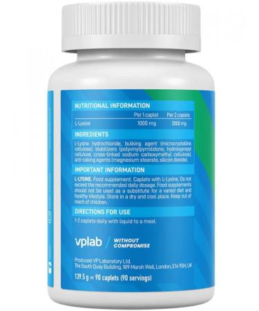 VP Laboratory L-Lysine 90 capsules - Buy Online on GoSupps.com