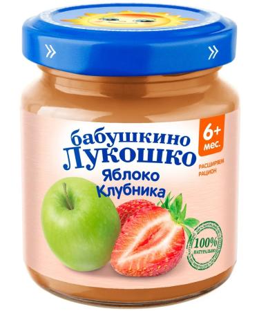 grandma's basket Puree apple strawberries 5+ months 100 g (6 pieces) - Buy Online on GoSupps.com