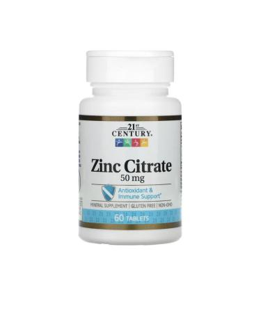 21st Century Vitamins Zinc citrate 50 mg 60 tablets