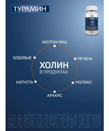 TURAMINE Kholin (neuroflavin B4) capsules weighing 0.73g No. 60 - Buy Online on GoSupps.com