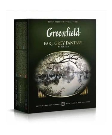 Greenfield Black tea Earl Grey Fantasy with bergamot 100 bags