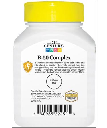 21st Century B-50 COMPLEX 60 Tablets (complex of vitamins B) - Buy Online on GoSupps.com