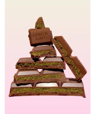 CHIKALAB Chocolate pistachio and cataifi for a snack 19% protein 8pcs 100g - Buy Online on GoSupps.com