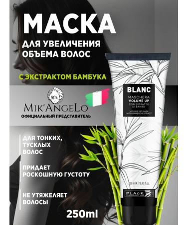 Black Professional Line Mask for thin hair with bamboo extract 250ml