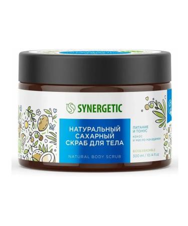SYNERGETIC Natural sugar scrub and macadamia oil 300 ml
