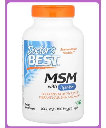 Doctor's Best MSM for joints 1000 mg 180 plant capsules - Buy Online on GoSupps.com