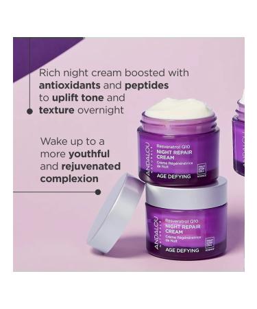 Andalou Naturals Night Restoring Cream "Resveratrol and Q10" - Buy Online on GoSupps.com