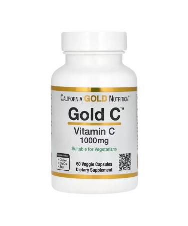 California Gold Nutrition Gold C Vitamin C 1000 mg 60 vegetarian capsules