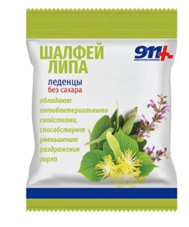 911 Your emergency service 911 Lolls without sugar sage linden vitamin C 50 G-6 pcs - Buy Online on GoSupps.com