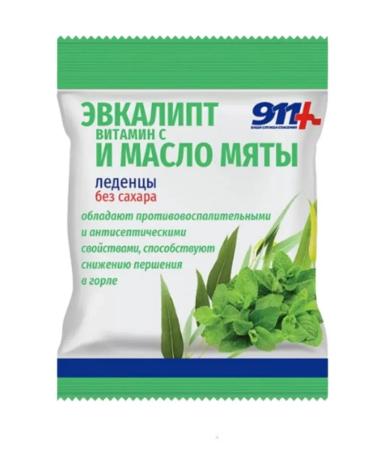 911 Your emergency service 911 candies without ahara eucalyptus little mint 50 g -4 pcs - Buy Online on GoSupps.com