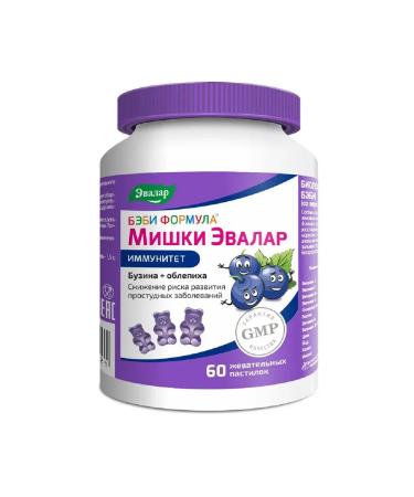 Evalar Baby Formula Mishka Immunity 60 chewing. pastilles 2.5 g -2 pcs