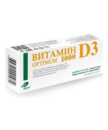 Vitamin DZ optimum 1000 60 pcs tablets weighing 300 m-3 pcs