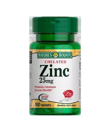 Nature's bounty Helat zinc 25 mg 100 tablet 400 mg - 2 un