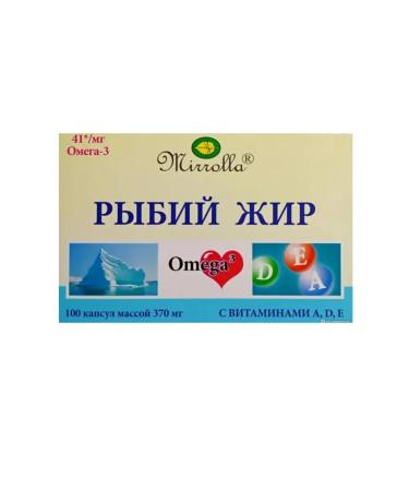 Mirrolla Fish oil with vitamin a d e 100 capsules weighing 370mg 9CT-10 pcs - Buy Online on GoSupps.com
