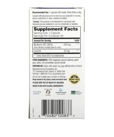 enzymedica Berberis Berberine Berberin 60 capsules - Buy Online on GoSupps.com