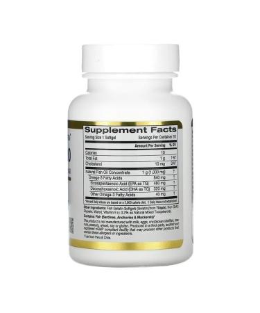 California Gold Nutrition Omega 800 80% EPK and DGK 1000 mg - Buy Online on GoSupps.com