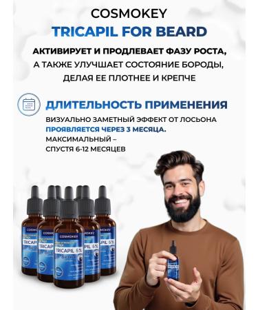 Cosmokey Tricapil 5% lotion and mesoroller for the growth of beard and hair - Buy Online on GoSupps.com