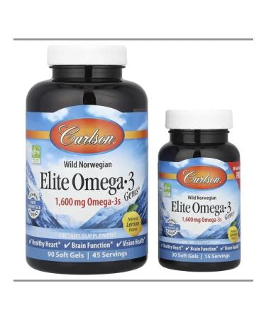 Omega-3 Gems Omega-3 1600 mg 120 capsules (90 + 30)